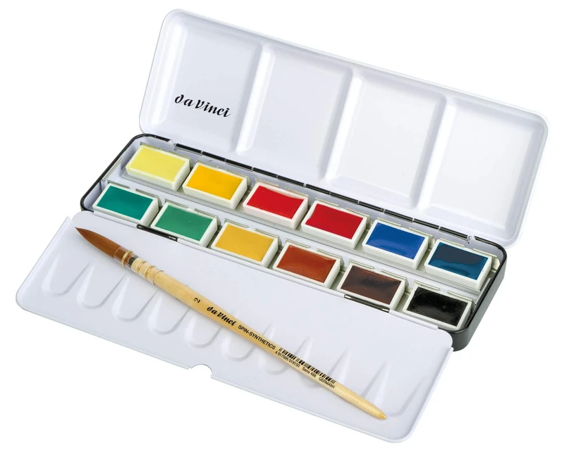 Da Vinci 4029 Series Finest Leonardo Water Colour Brushes Test Set, Metal, White, 30 x 30 x 30 cm