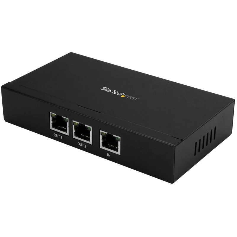 StarTech.com POEEXT2GAT 2 Port Gigabit PoE+ Extender 802.3at and 802.3af, 100m (330 ft), Power Over Ethernet Extender, PoE Repeater Network Extender