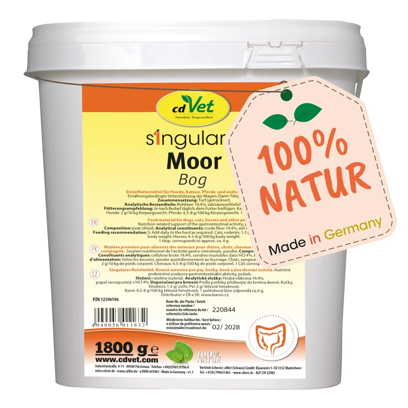 cdVet Naturprodukte Singulares Moor 1,8 kg - Dog, cat, horse, rodent, pet animals - supports gastrointestinal activity - regulates gastric acid concentration - rich in humic acids + minerals -