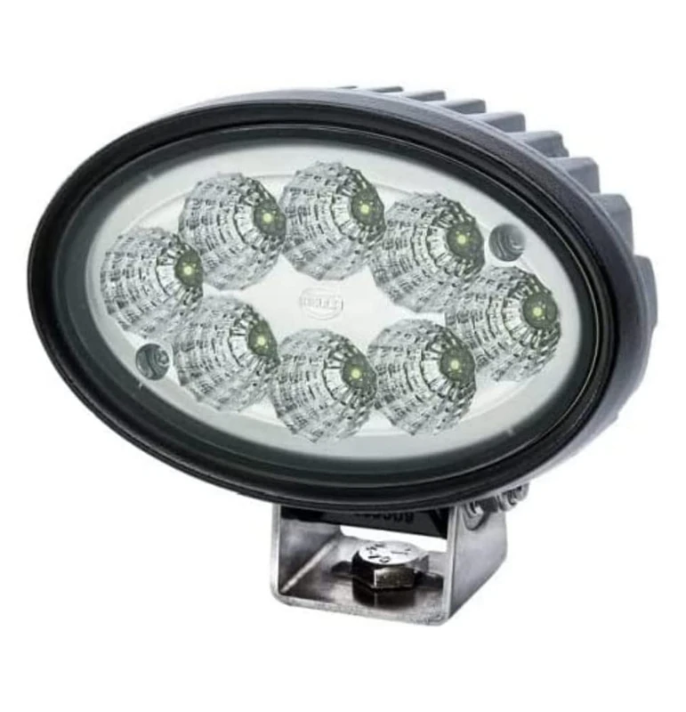 HELLA 1GA 996 761-001 LED-Worklight - Oval 100 Gen. II - 12/24V - 4400lm - mounting/Bolted - Swivelling Mounting Bracket - Short distance lighting - Plug: DEUTSCH plug
