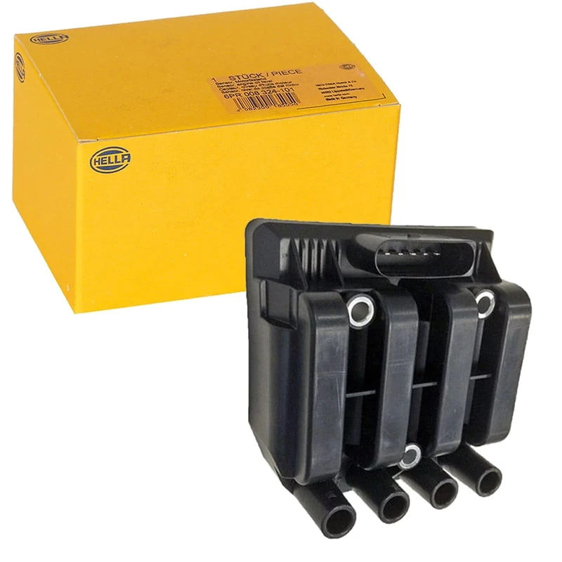 HELLA 5DA 358 000-181 Ignition Coil - 12V - 6-pin connector - Block Ignition Coil - Bolted