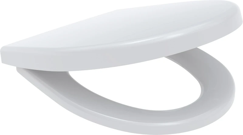 Wisa (A Fluidmaster Family Brand) D-Star 300 D-Shaped Toilet Seat – Soft-Close Mechanism, Top-Fix Quick-Release, Durable Thermodur, Adjustable Stainless Hinges