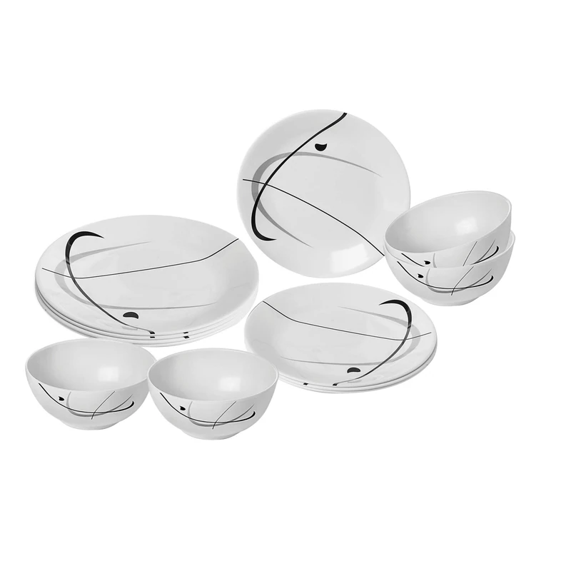 BRUNNER Serenade 12-Piece Melamine Crockery Set Non-Slip - Image 1