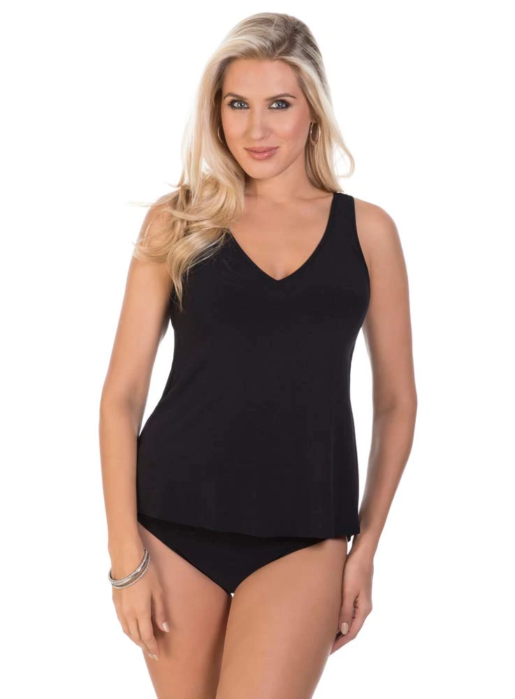 Magic Suit Solids Vanessa Tankini Top - Black -
