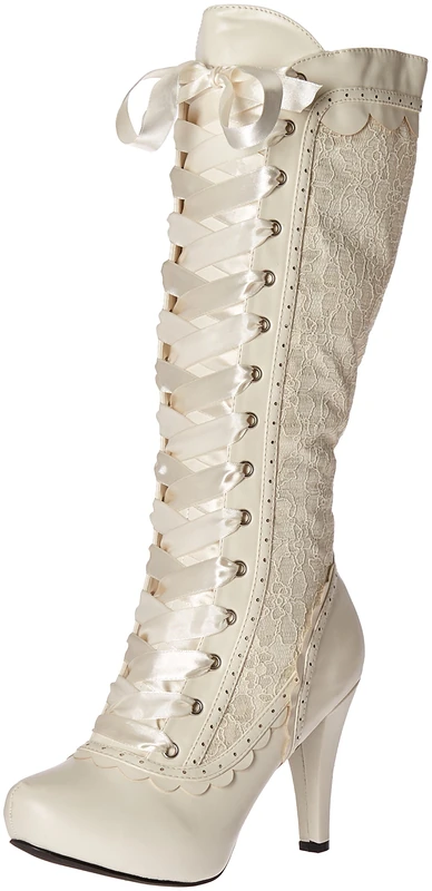 Ellie Shoes Women's 414-Mary Boot, White, 5 UK