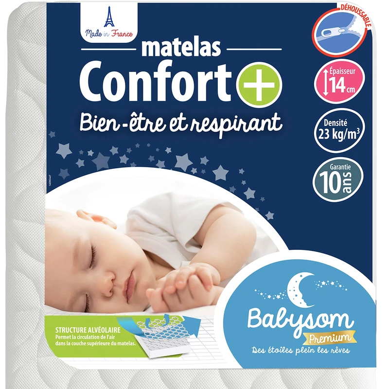 Babysom Ultra Ventilated Baby Mattress - 60 x 120 cm - 14 cm