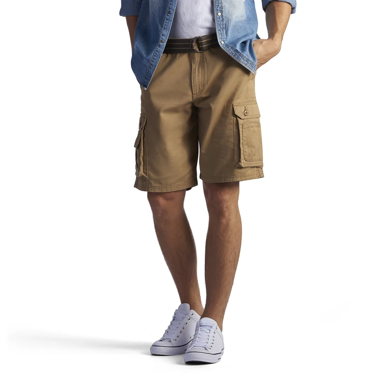 Lee Men's Dungarees New Belted Wyoming Cargo Short, Bourbon, 30