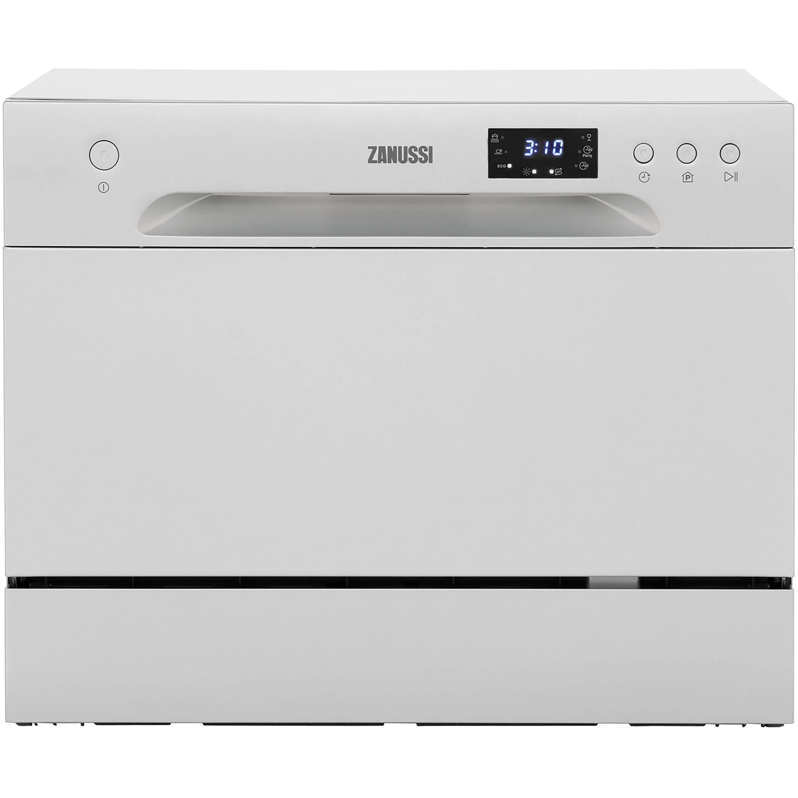 Zanussi ZDM17301SA Freestanding Counter Top Dishwasher, Compact Dishwasher, 55 cm Width, 6 Place Settings, 6 Programmes, Residual Drying, 52dB, Silver [Energy Class F]