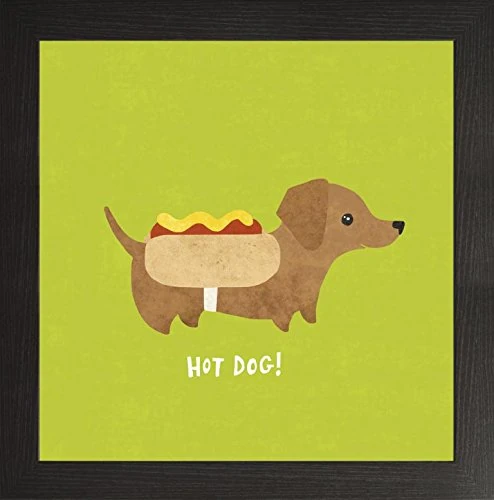 Frame Company Watson Range Good Dogs Dachshund Bright by Moira Hershey, Frame - 60 x 60 cm, Black
