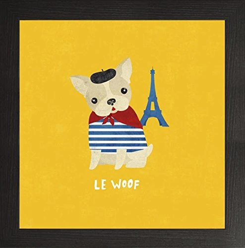 Frame Company Watson Range Good Dogs French bulldog Bright by Moira Hershey, Frame - 60 x 60 cm, Black