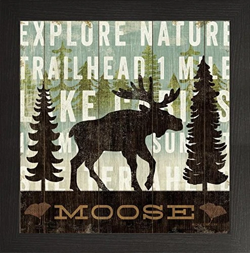 Frame Company Watson Range Simple Living Moose by Michael Mullan, Frame - 60 x 60 cm, Black