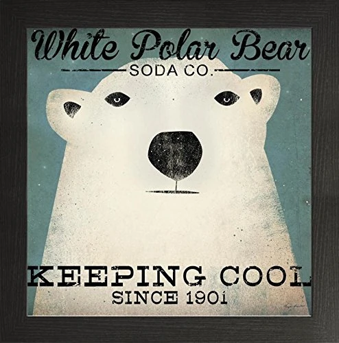 Frame Company Watson Range Polar Bear Soda Co by Ryan Fowler, Frame - 20 x 20 Inches, Black