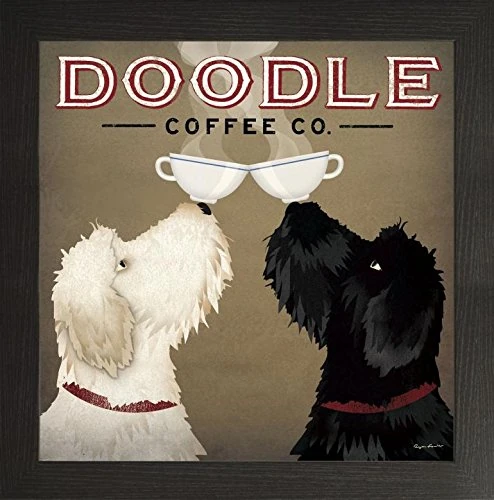 Frame Company Watson Range Doodle Coffee Double IV by Ryan Fowler, Frame - 60 x 60 cm, Black