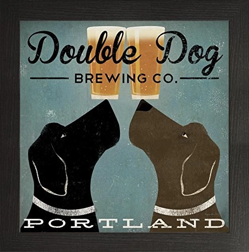 Frame Company Watson Range Double Dog Brewing Co by Ryan Fowler, Frame - 20 x 20 Inches, Black