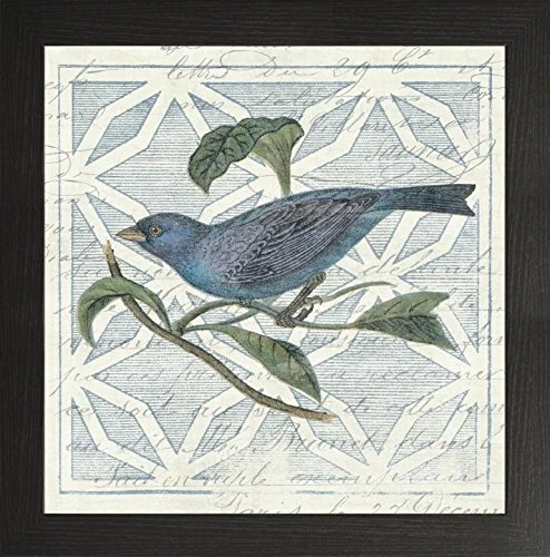 Frame Company Watson Range Monument Etching Tile II Blue Bird by Wild Apple Portfolio, Frame - 60 x 60 cm, Black