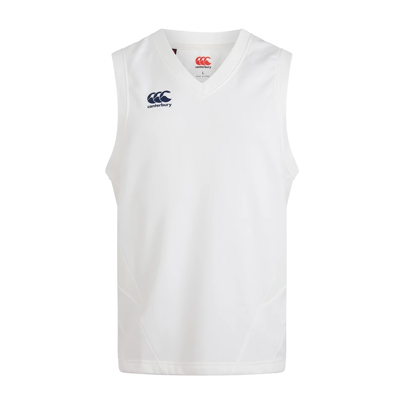 Canterbury Men's Sleeveless Overshirt | Sweater Vest | Cricket Whites Sweatshirt, Cricket Cream, L