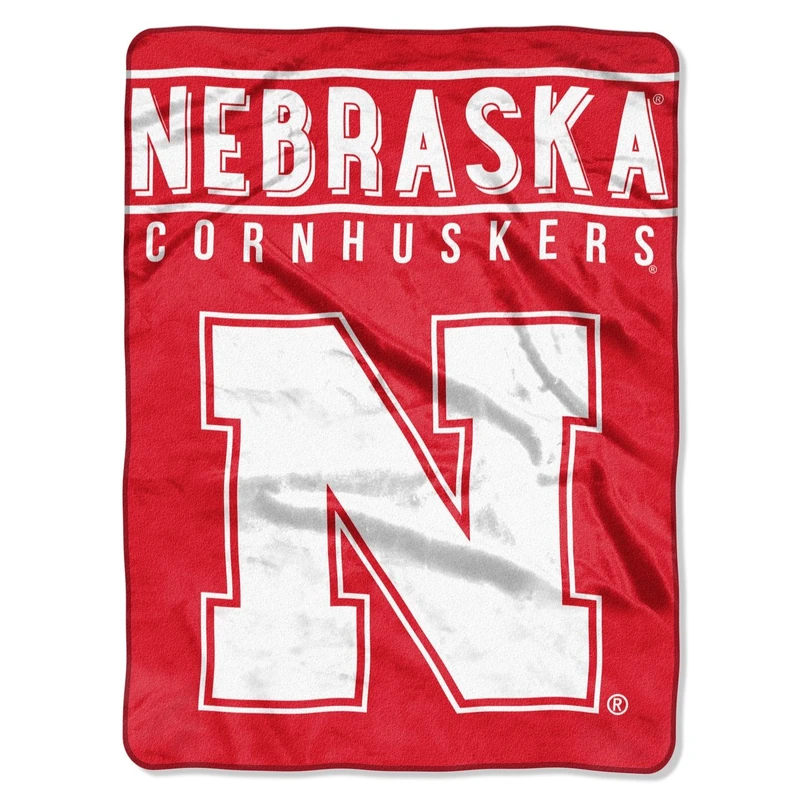 Northwest NCAA Nebraska Cornhuskers Unisex-Adult Raschel Throw Blanket, 60" x 80", Basic