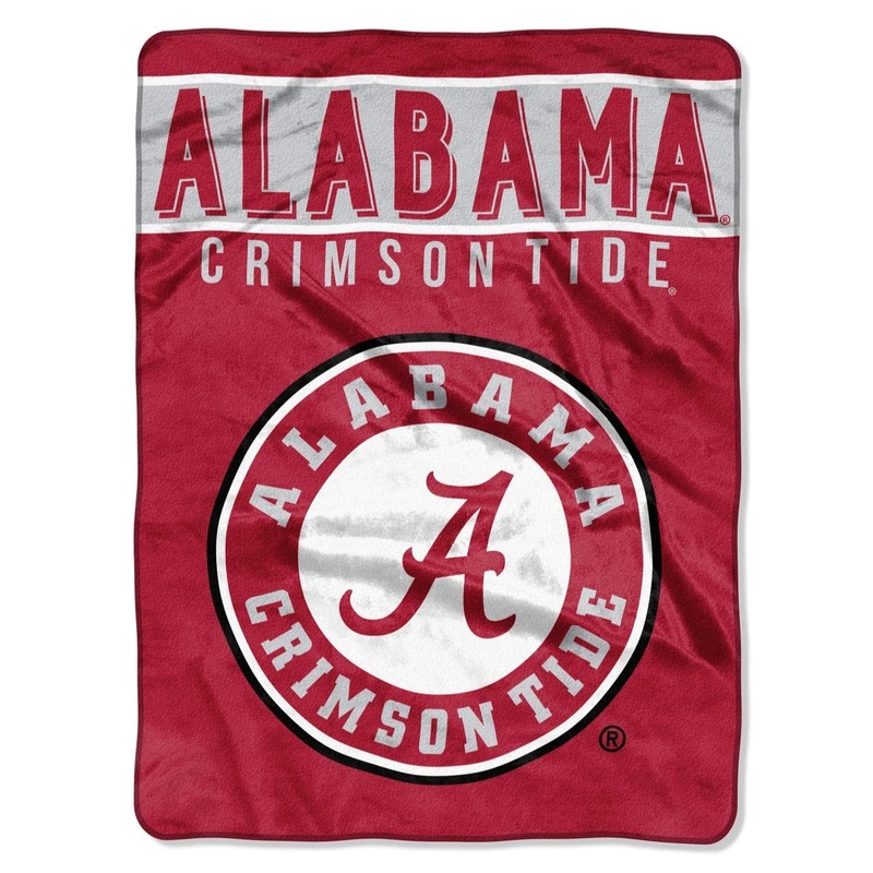 THE NORTHWEST COMPANY Alabama Crimson Tide Basic Raschel Throw Blanket, 60" x 80", Red