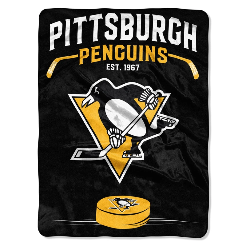 Northwest NHL Pittsburgh Penguins Unisex-Adult Raschel Throw Blanket, 60" x 80", Inspired