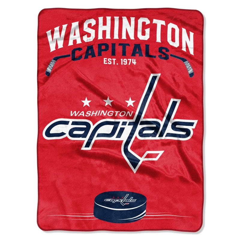 Northwest NHL Washington Capitals Unisex-Adult Raschel Throw Blanket, 60" x 80", Inspired