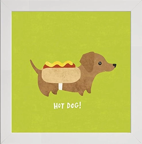 Frame Company Watson Range Good Dogs Dachshund Bright by Moira Hershey, Frame - 60 x 60 cm, White
