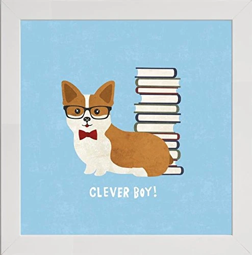 Frame Company Watson Range Good Dogs Corgi Bright by Moira Hershey, Frame - 60 x 60 cm, White