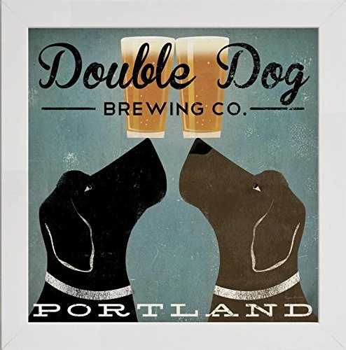 Frame Company Watson Range Double Dog Brewing Co by Ryan Fowler, Frame - 60 x 60 cm, White