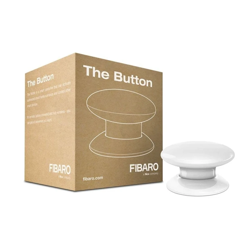 Fibaro The Button White Z-Wave Plus Scene Controller, On-Off Trigger, 3.6 V