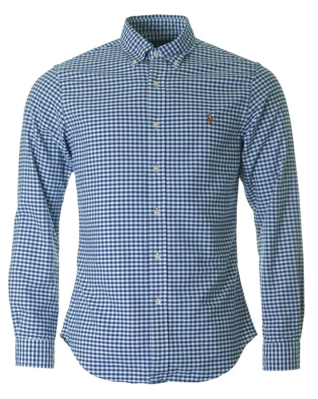 POLO RALPH LAUREN Men's Slim FT BD PPC Casual Shirt, Multicoloured (Blue/White Gin I44zb), M