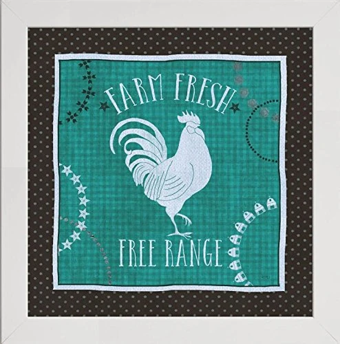 Frame Company Watson Range Little Red Farm I with Teal by Veronique Charron, Frame - 60 x 60 cm, White