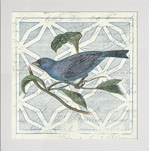 Frame Company Watson Range Monument Etching Tile II Blue Bird by Wild Apple Portfolio, Frame - 60 x 60 cm, White