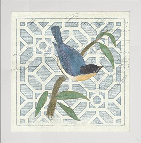 Frame Company Watson Range Monument Etching Tile I Blue Bird by Wild Apple Portfolio, Frame - 60 x 60 cm, White
