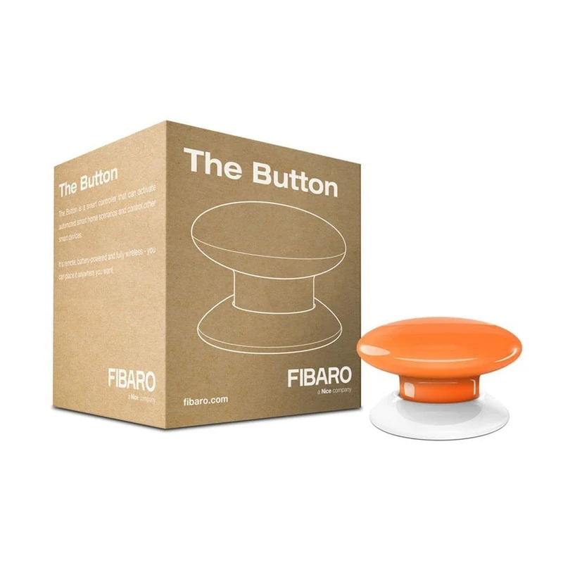 Fibaro The Button Orange Z-Wave Plus Scene Controller, On-Off Trigger, 3.6 V
