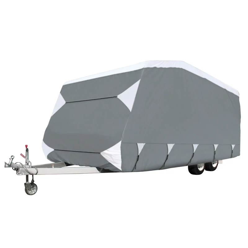 Classic Accessories Over Drive PolyPRO Deluxe Caravan Cover, Grey/Snow White (Fits 22' - 24' Trailers)