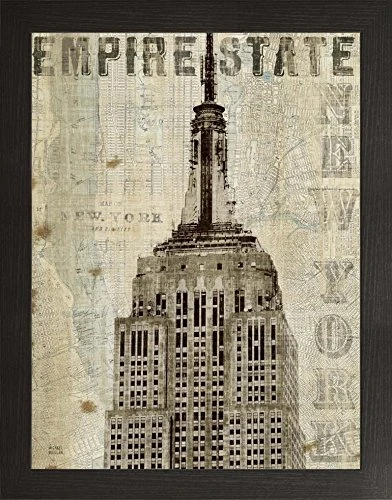 Frame Company Watson Range Vintage Ny EmpireState Building by Michael Mullan, Frame - A1, Black