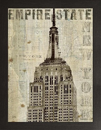 Frame Company Watson Range Vintage Ny EmpireState Building by Michael Mullan, Frame - A2, Black