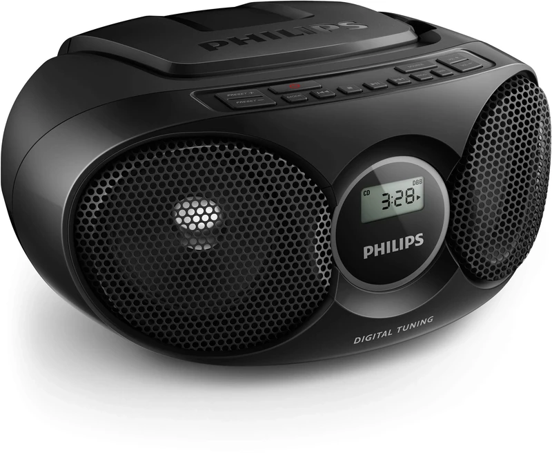 Philips CD Player AZ215B/05 CD Player Radio (Dynamic Bass Boost, FM Stereo Tuner, CD Shuffle/Repeat Function, 20-Track CD Programmable, 3.5-mm Audio-In) Black