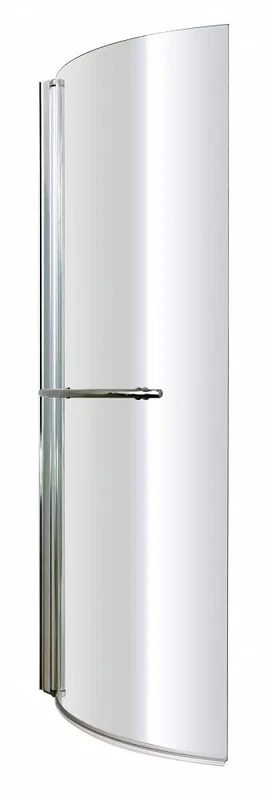 VeeBath NCSR1 Brill 6mm Curved Toughened Safety Glass Bath Screen Panel for P-Shaped Baths with Towel Rail - 1435x720mm, Chrome
