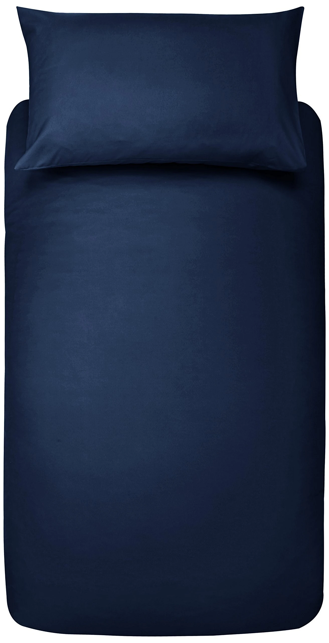 Amazon Basics 2-Piece 85 gsm Microfibre Single Bedding Duvet Cover Set, Duvet Cover 135 x 200 cm & 1 Pillowcase 50 x 80 cm, Navy Blue
