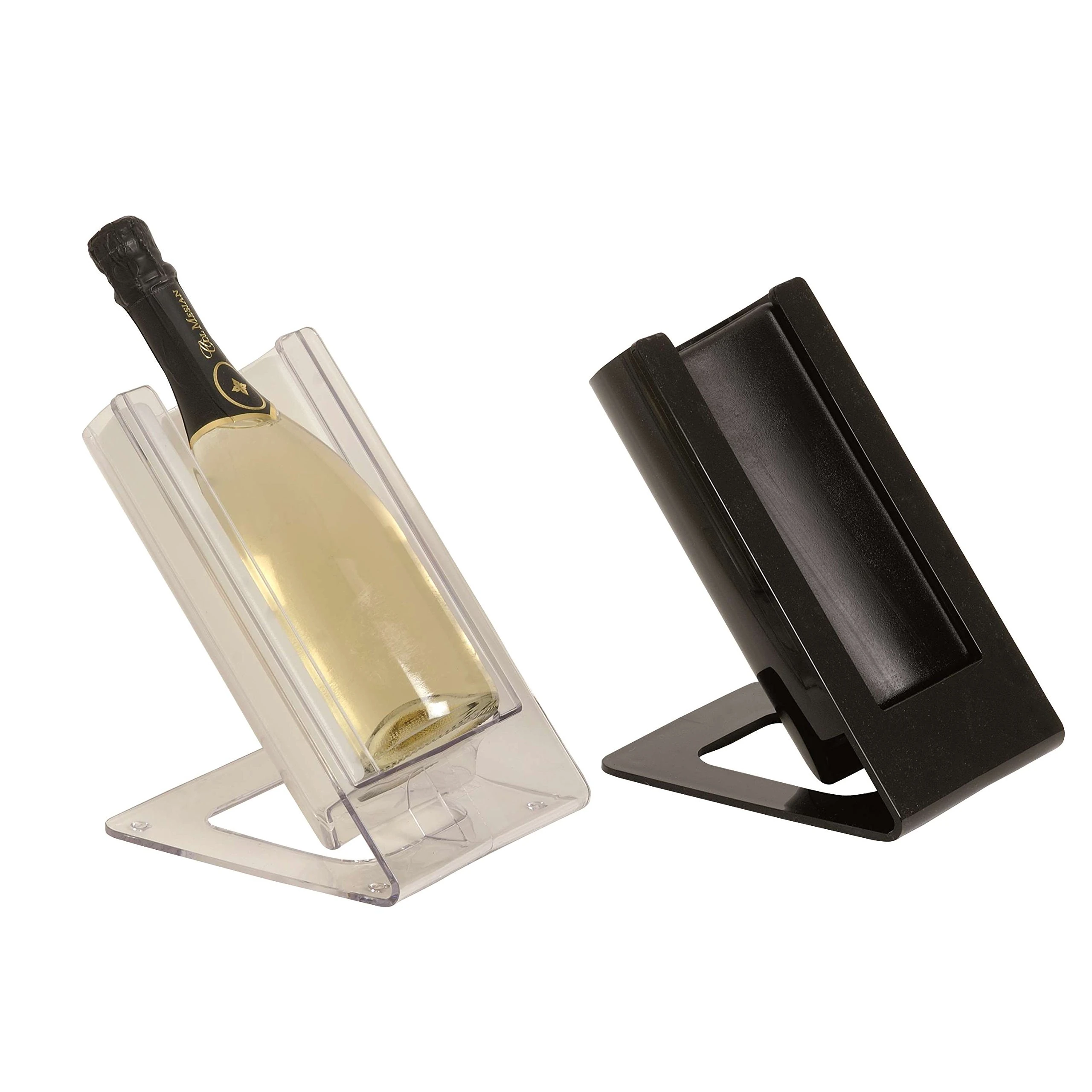 DiVinoMarketing.com Renoir Gelette Contact Black Display Bottle with Ice Cooler for 75 cl, Black, Cooling Stand