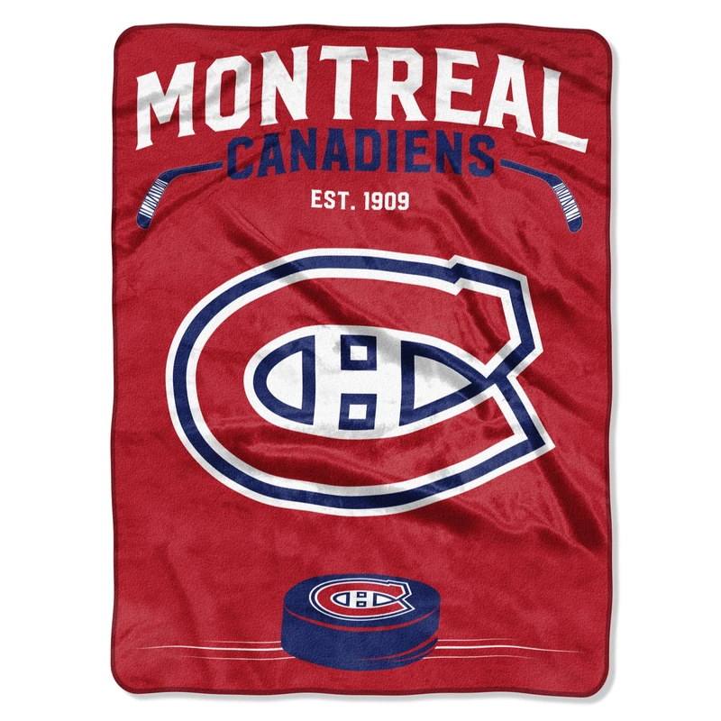 Northwest NHL Montreal Canadiens Unisex-Adult Raschel Throw Blanket, 60" x 80", Inspired