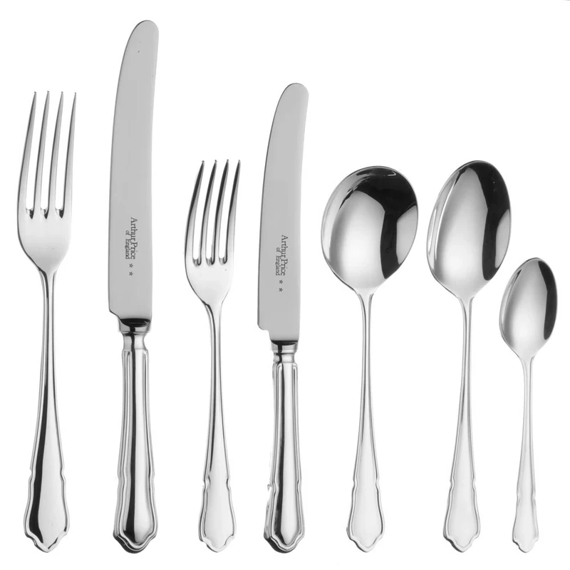 Arthur Price of England "Dubarry" Sovereign Canteen, Stainless Steel, 46-Piece