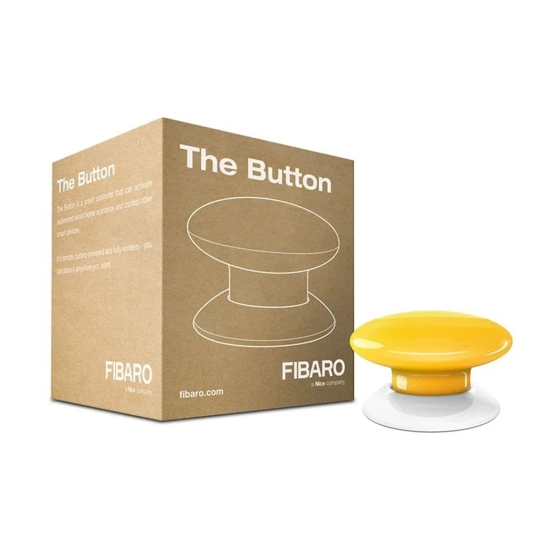 Fibaro The Button Yellow Z-Wave Plus Scene Controller, On-Off Trigger, 3.6 V