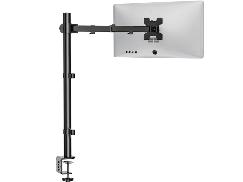 WALI Single Monitor Arm for Screen Up to 32 Inch, Extra Tall Articulating Monitor Mount, Desk Monitors Stand with Tilt Swivel Rotate, Holds Screen Up to 10 kg, VESA 75 & 100mm, Black (M001XL)