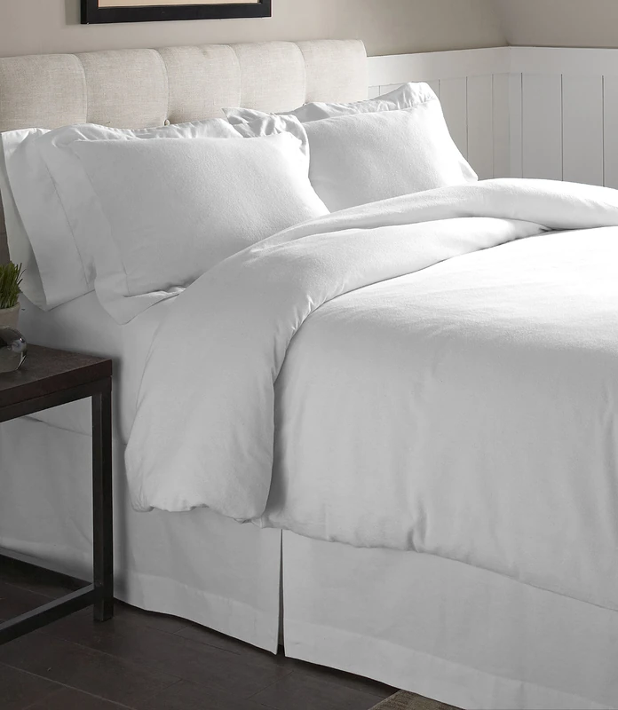 pointehaven Flannel Oversized Duvet Set, King, White