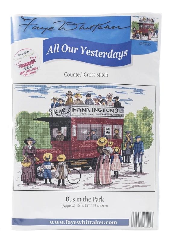 Faye Whittaker All Our Yesterdays Bus in The Park (Cross Stitch Kit), range, Mixed, 25 x 15 x 2 cm