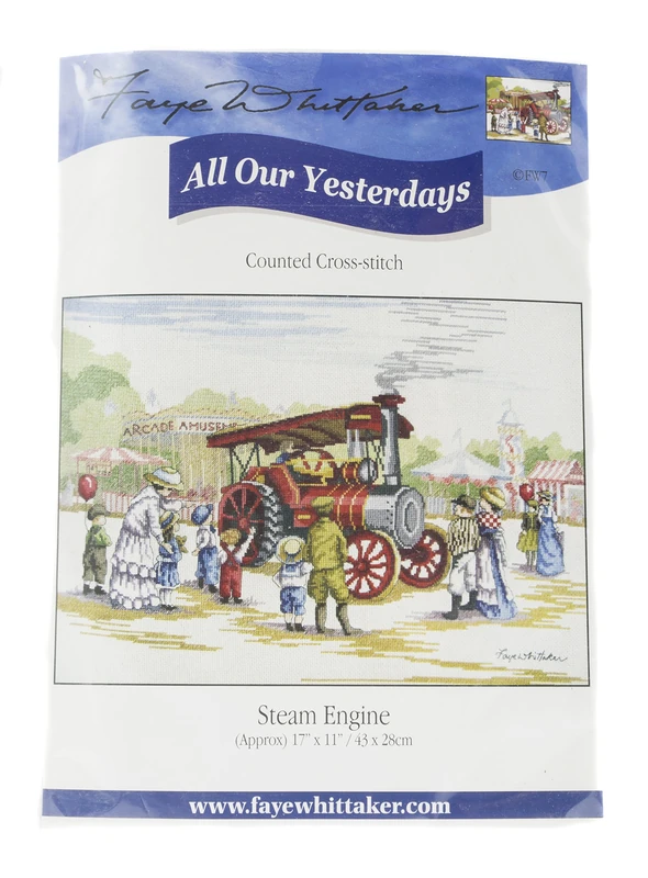 Faye Whittaker All Our Yesterdays Steam Engine (Cross Stitch Kit), range, Mixed, 25 x 15 x 2 cm