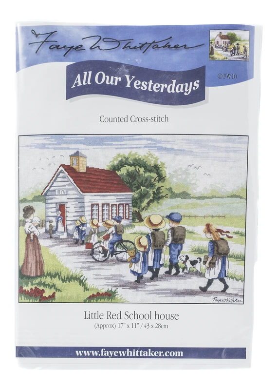 Faye Whittaker All Our Yesterdays Little Red School (Cross Stitch Kit), range, Mixed, 25 x 15 x 2 cm