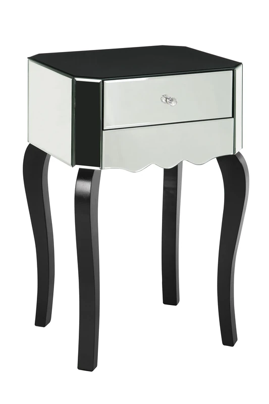 Premier Housewares Orchid Mirrored Side Table, Wood, Silver