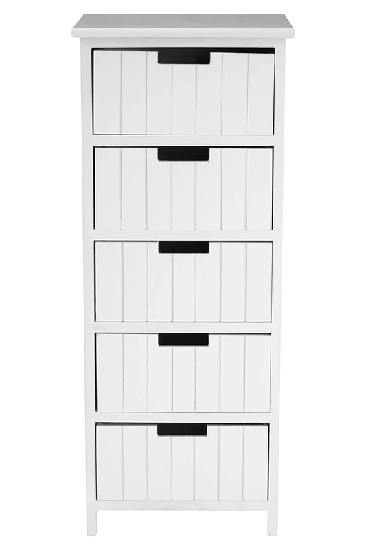 Premier Housewares New England 5-Drawer Chest, Wood, White
